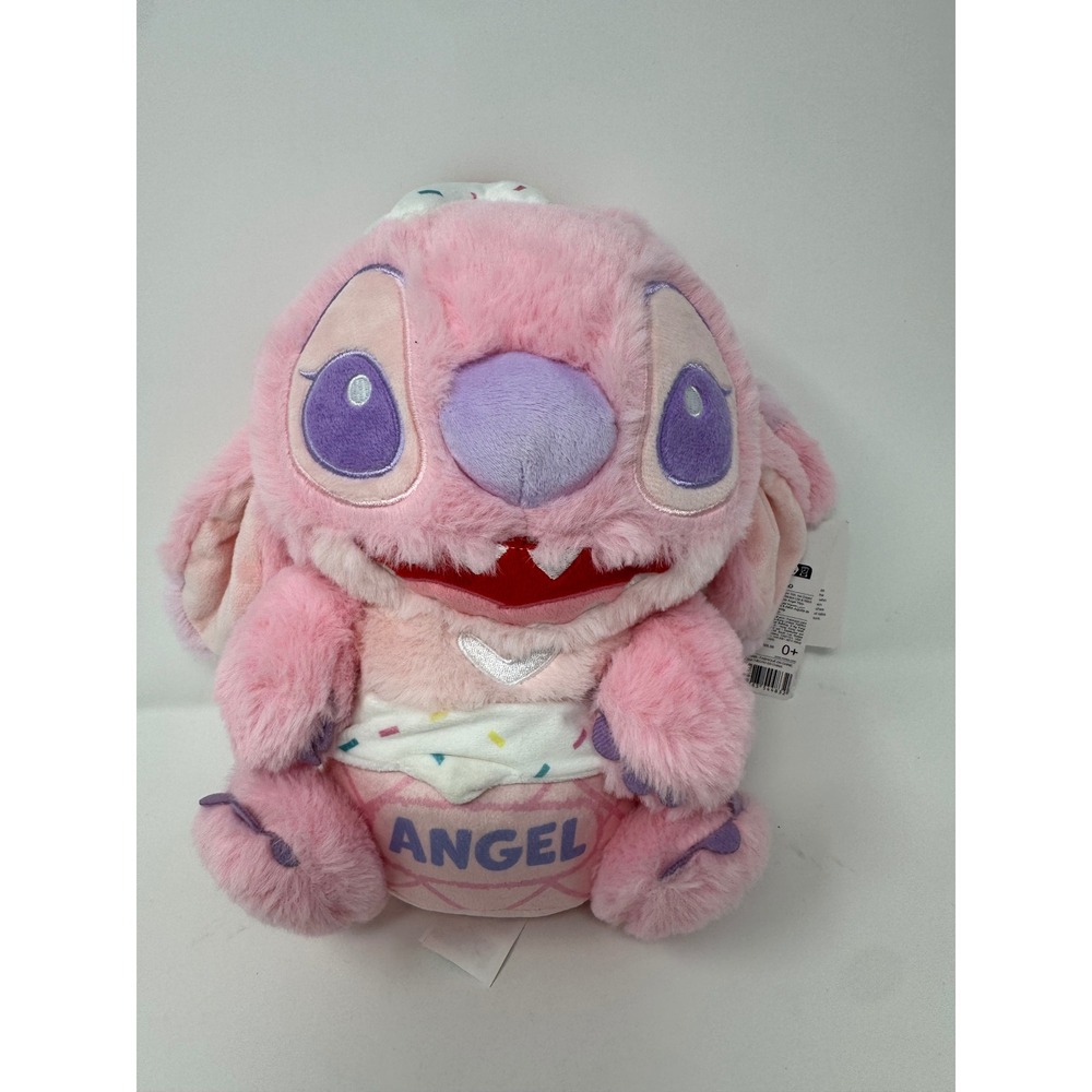 Miniso Disney Lilo & Stitch Angel Ice Cream Plush Toy Pink 10.6in New with Tags